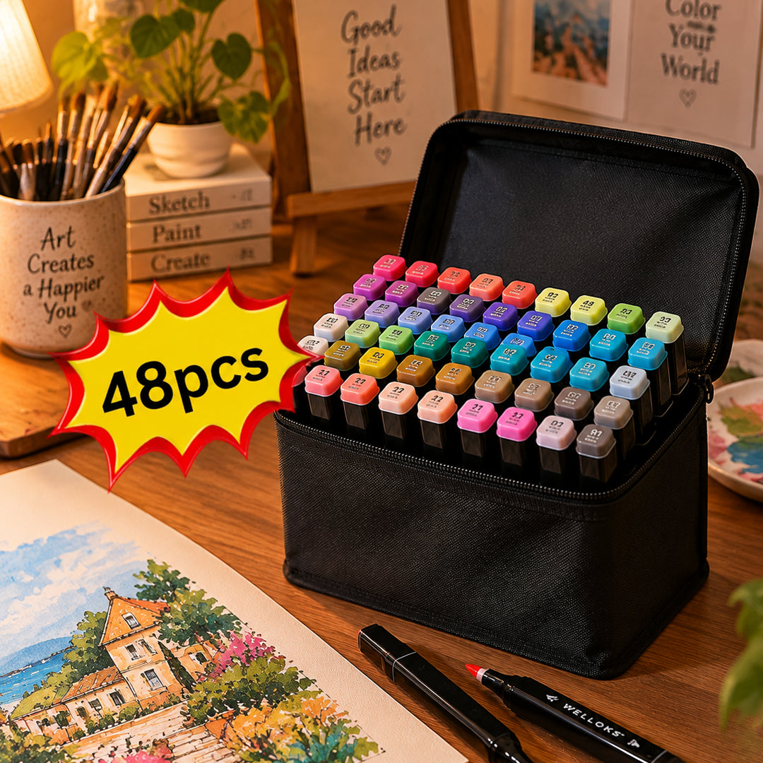 Professional Dual-Tip Alcohol Graphic Marker Set